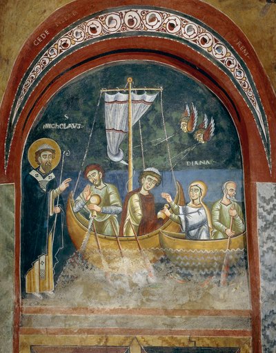 Apparition of Saint Nicholas to Shipwrecked Travelers (detail) by Byzantine