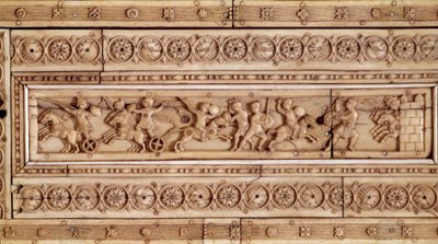 Combat Scene (Ivory relief, 10th century) by Byzantine