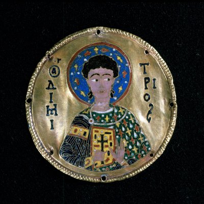 Bust of St. Demetrius, Enamel, Byzantium by Byzantine
