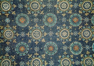 Detail of the floral decoration from the vault by Byzantine