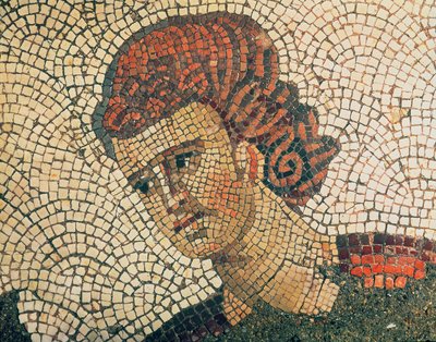 Head of a Roman Soldier, flooring from the Grand Imperial Palace, Constantinople, 5th-6th century by Byzantine
