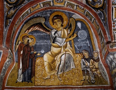 Holy Women at Tomb and Appearance of Angel (detail) by Byzantine