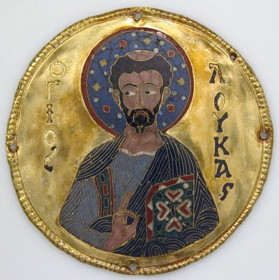 Medallion with Saint Luke from an Icon Frame, c.1100 by Byzantine
