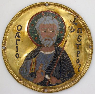 Medallion with Saint Peter from an Icon Frame, c.1100 by Byzantine