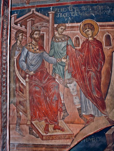 Saint George before the Emperor Diokletian by Byzantine