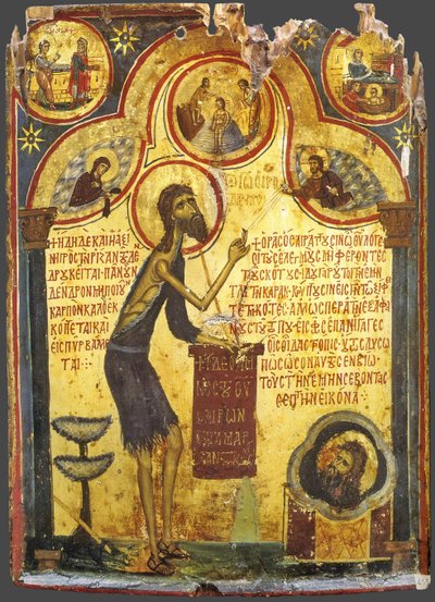 Saint John the Forerunner with scenes from his life by Byzantine