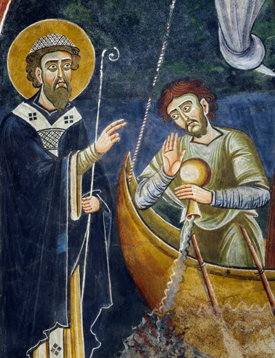 Saint Nicholas saving pilgrims from shipwreck (detail) by Byzantine