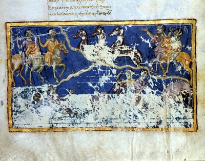 The Apocalypse (Miniature page of a Byzantine manuscript, 10th century) by Byzantine