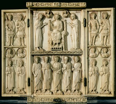 The Harbaville Triptych Depicting Christ Enthroned with the Virgin and St. John the Baptist, Other Panels Depicting Saints, from Constantinople by Byzantine
