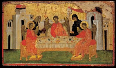 The Hospitality of Abraham Old Testament Trinity, ca 1380 by Byzantine