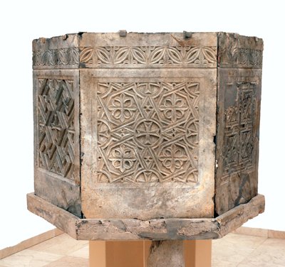 Ambo from the Byzantine Church of Saint Theodoros, Beit Sila, Jerusalem, 6th Century AD (bituminous stone) by Byzantine Byzantine
