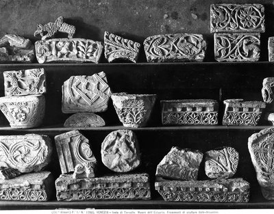 Fragments of Italo-Byzantine sculptures by Byzantine Byzantine