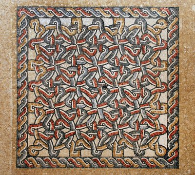 Mosaic Floor from the Bema Area in the Early Byzantine Church in Shiloh, West Bank, 380-420 AD by Byzantine Byzantine