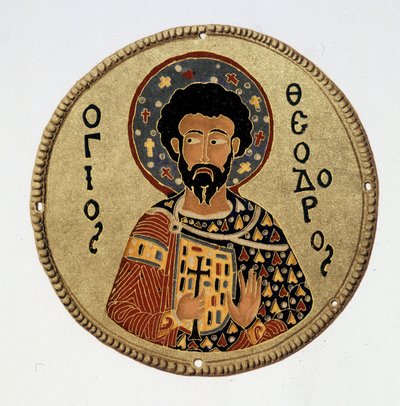 Saint Theodore - in Fac simile in History and monuments of Byzantine enamels by N Kondakow by Byzantine Byzantine