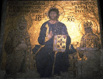 Christ Pantocrator between Emperor Constantine IX Monomachus and the Empress Zoe by Byzantine Byzantine
