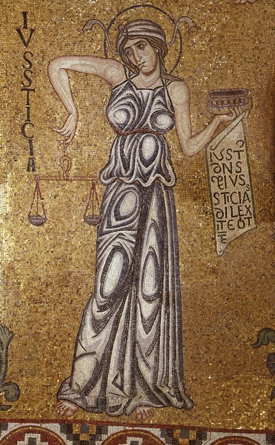 Justice (detail) of Interior Mosaics in the St. Marks Basilica, 12th century by Byzantine Byzantine