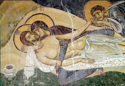 Byzantine Art: Lamentation on the Death of Christ (detail) by Byzantine School