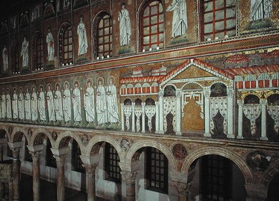 Facade of the Palazzo di Teodorico and the Procession of Martyrs by Byzantine School