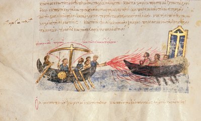 Greek Fire, from the Madrid Skylitzes by Byzantine School