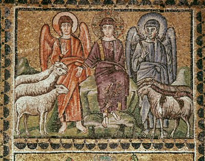 Jesus separates the sheep from the goats (detail) by Byzantine School