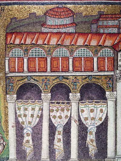 Left wing of the Palazzo di Teodorico, 527-99 (detail) by Byzantine School