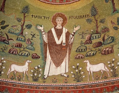 Portrait of Apollinaris of Ravenna first bishop of Ravenna and Classe (detail) by Byzantine School
