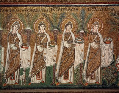 Procession of virgins (detail) by Byzantine School
