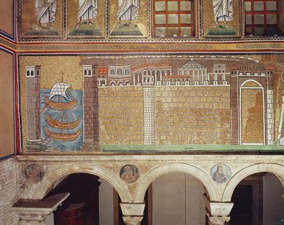 The Fleet in the Port of Ravenna, 535-38 AD by Byzantine School