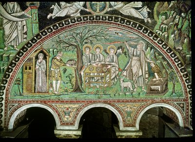 The Hospitality of Abraham and the Sacrifice of Isaac by Byzantine School