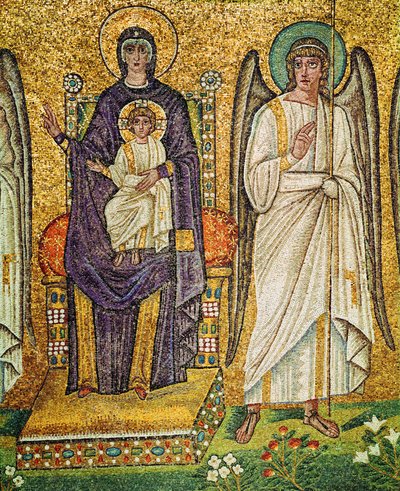 The Virgin and Child with Angel by Byzantine School