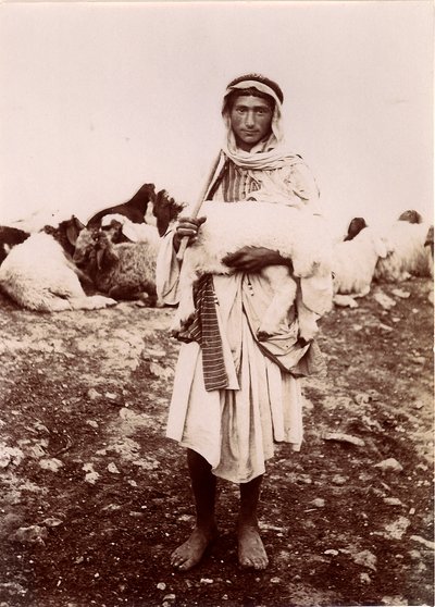 A Shepherd Boy Carrying a Lamb by C.A. Hornstein