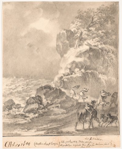 Rocky Coast with Figures in a Storm by C.A. Lorentzen