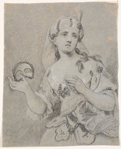 Young Lady in Turkish Costume with Half Mask in Hand by C.A. Lorentzen