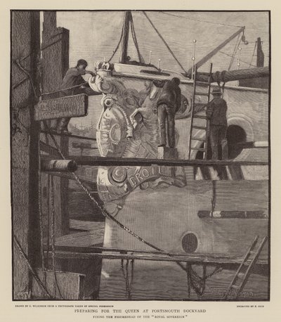 Preparing for Queen Victoria at Portsmouth Dockyard by C.A. Wilkinson