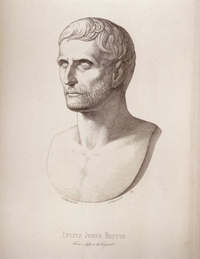 Portrait of Lucius Junius Brutus, engraved by B.Barloccini, 1849 by C.C Perkins