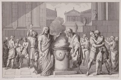 The Meeting of Camillus and Manlius After the Retreat of the Gauls, engraved by B.Barloccini, 1849 by C.C Perkins