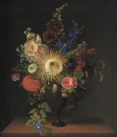 A Cactus Grandiflora and Other Flowers in a Porphyry Vase by C.D. Fritzsch