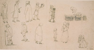 Various Figures, including 2 Groups with Playing Children and 