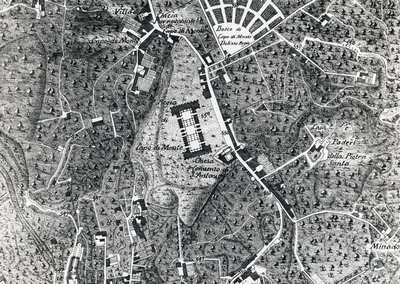 City map of Naples with Capodimonte (detail) by J.B. and Brown J. Rowbotham