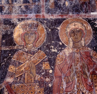 Fresco in Byzantine Church of Agios Nikolaos, Maza, Crete, Greece by J.B. and Brown J. Rowbotham