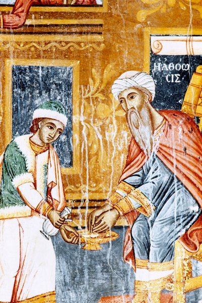 Fresco in Mikro Sotiris monastery, Symi island, Greece by J.B. and Brown J. Rowbotham