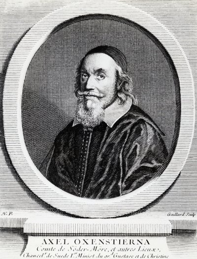 Portrait of Axel Oxenstierna Gustafsson (1583-1654), Chancellor of the Kingdom of Sweden, engraving by J.B. and Brown J. Rowbotham
