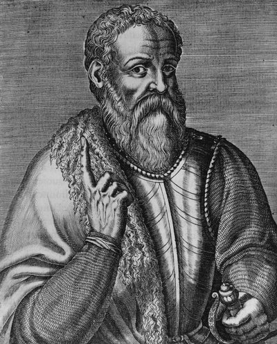 Portrait of Hernan Cortes (1485-1547), Spanish Conquistador, engraving by J.B. and Brown J. Rowbotham