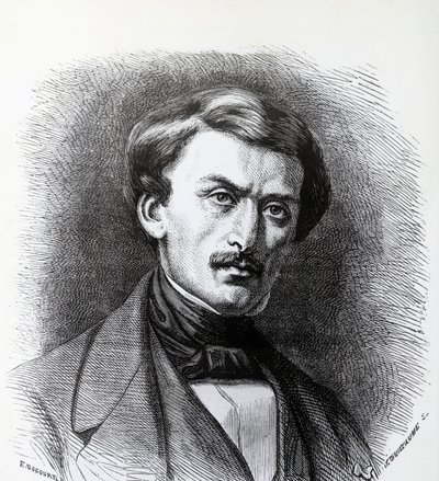 Portrait of Paul-Emile Botta (1802-1870), Italian-born French archaeologist, engraving France by J.B. and Brown J. Rowbotham