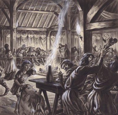 A feast in an Anglo-Saxon thegn
