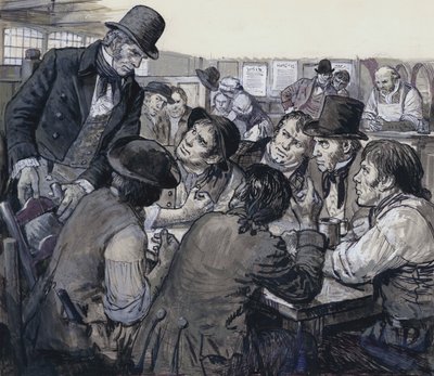 Colonel Despard recruiting political malcontents in the shady haunts of London