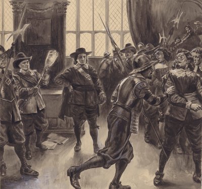 Oliver Cromwell expelling the remaining members of the House of Commons by C.L. Doughty