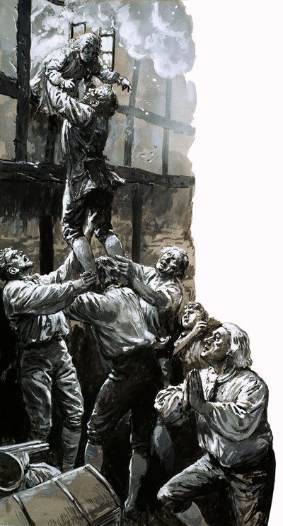 Rescue of the young John Wesley by C.L. Doughty