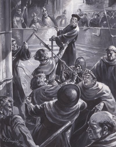 The trial of John Wyclif, at which a crowd tried to rescue him by C.L. Doughty