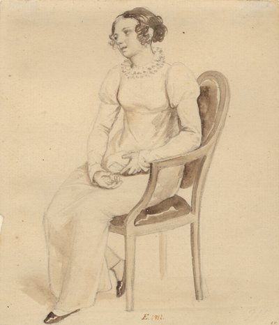 A Lady Sitting in an Armchair, Facing the Window by Christoffer Wilhelm Eckersberg